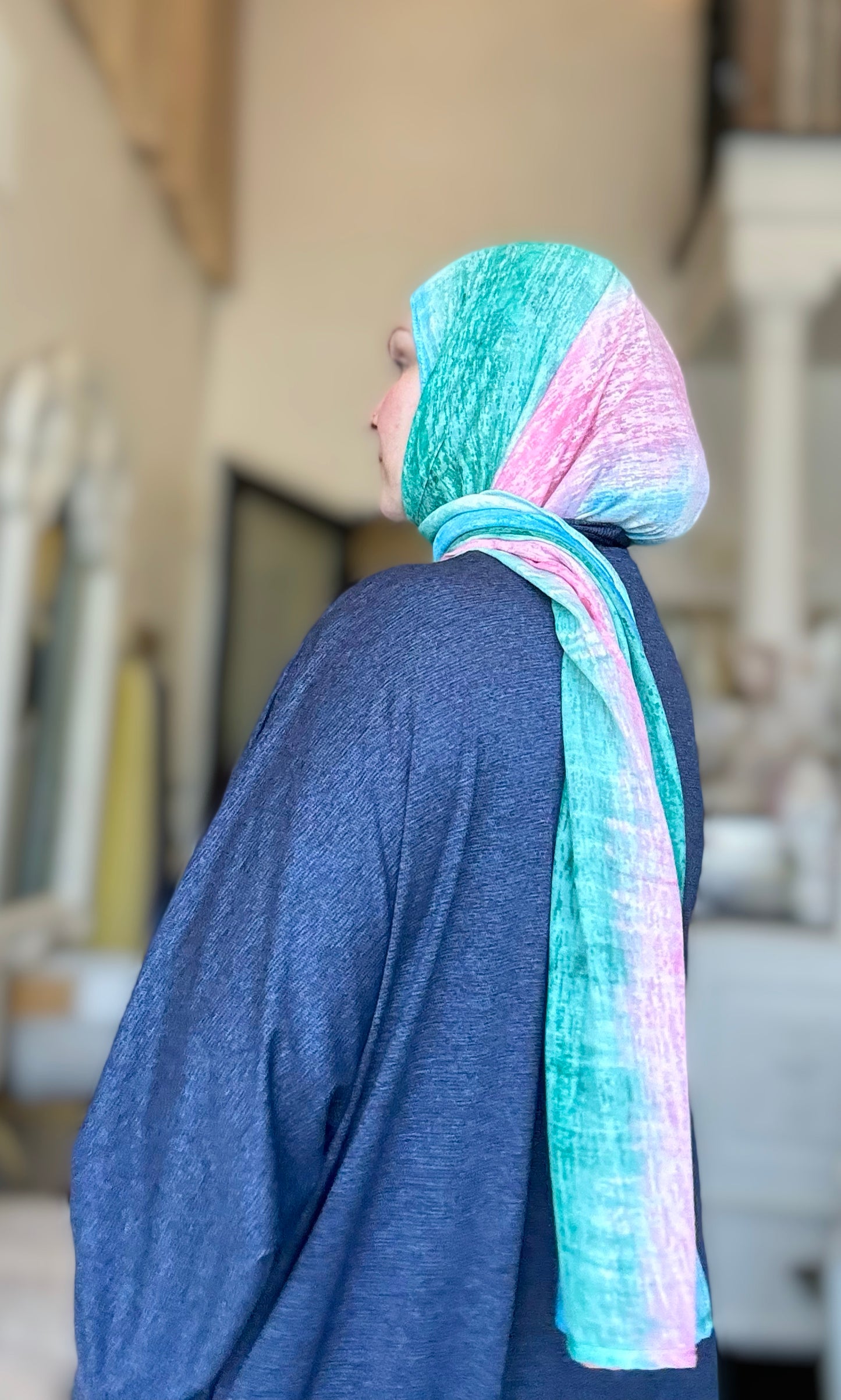 Burnout Tissue Jersey Hijab: Zuma Beach