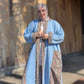 Pocket Anorak Abaya — Denim Wildflower