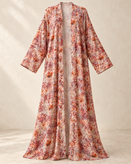 Nour Oversized Abaya - Rosette & Rust