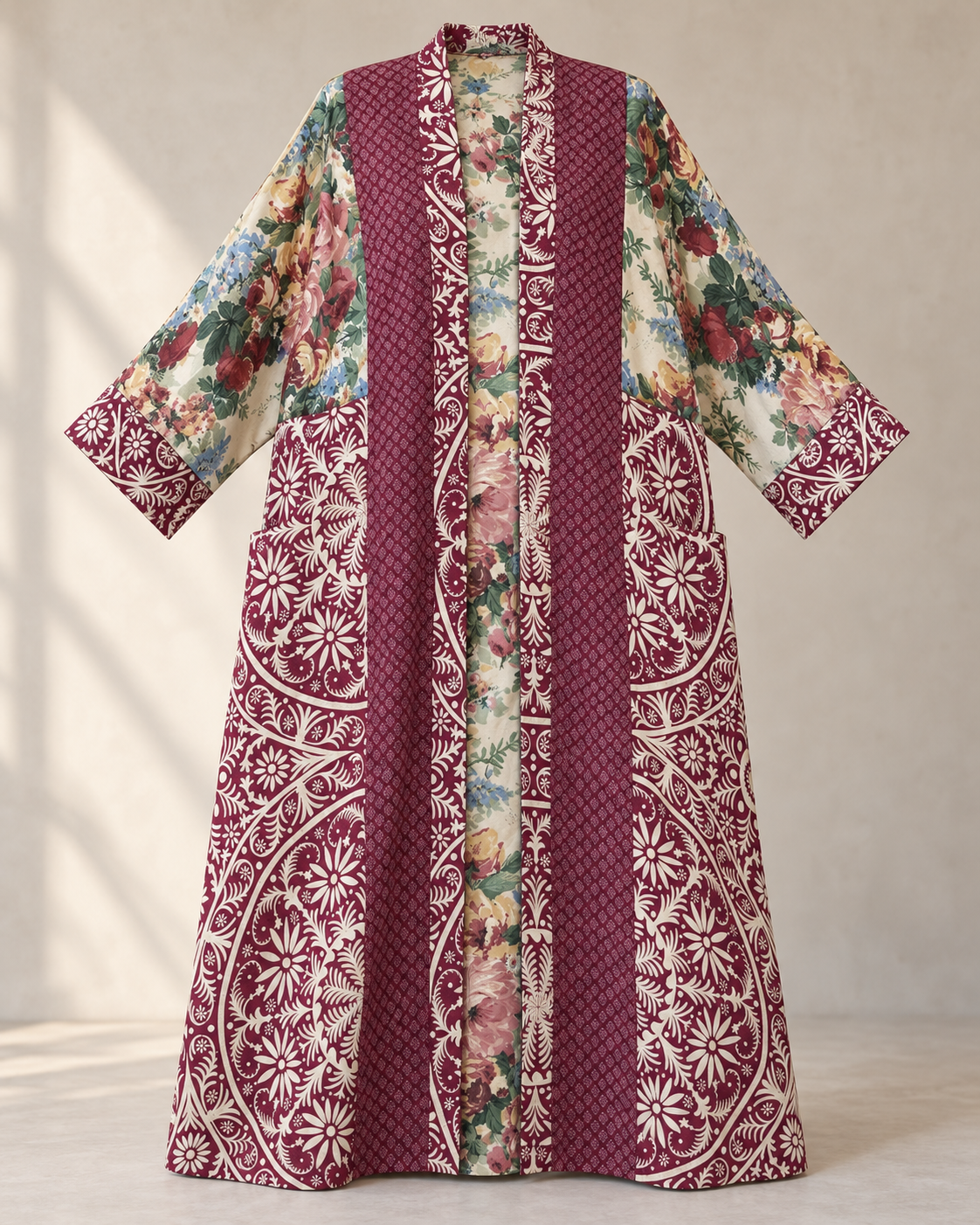 Up-cycled Pocket Anorak Abaya - Rosewood Garden