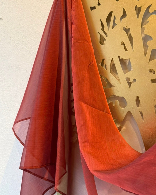 Iridescent Chiffon Hijab: Blood Orange