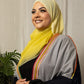 Crinkle Chiffon Hijab: Fade Lemon Yellow Grey