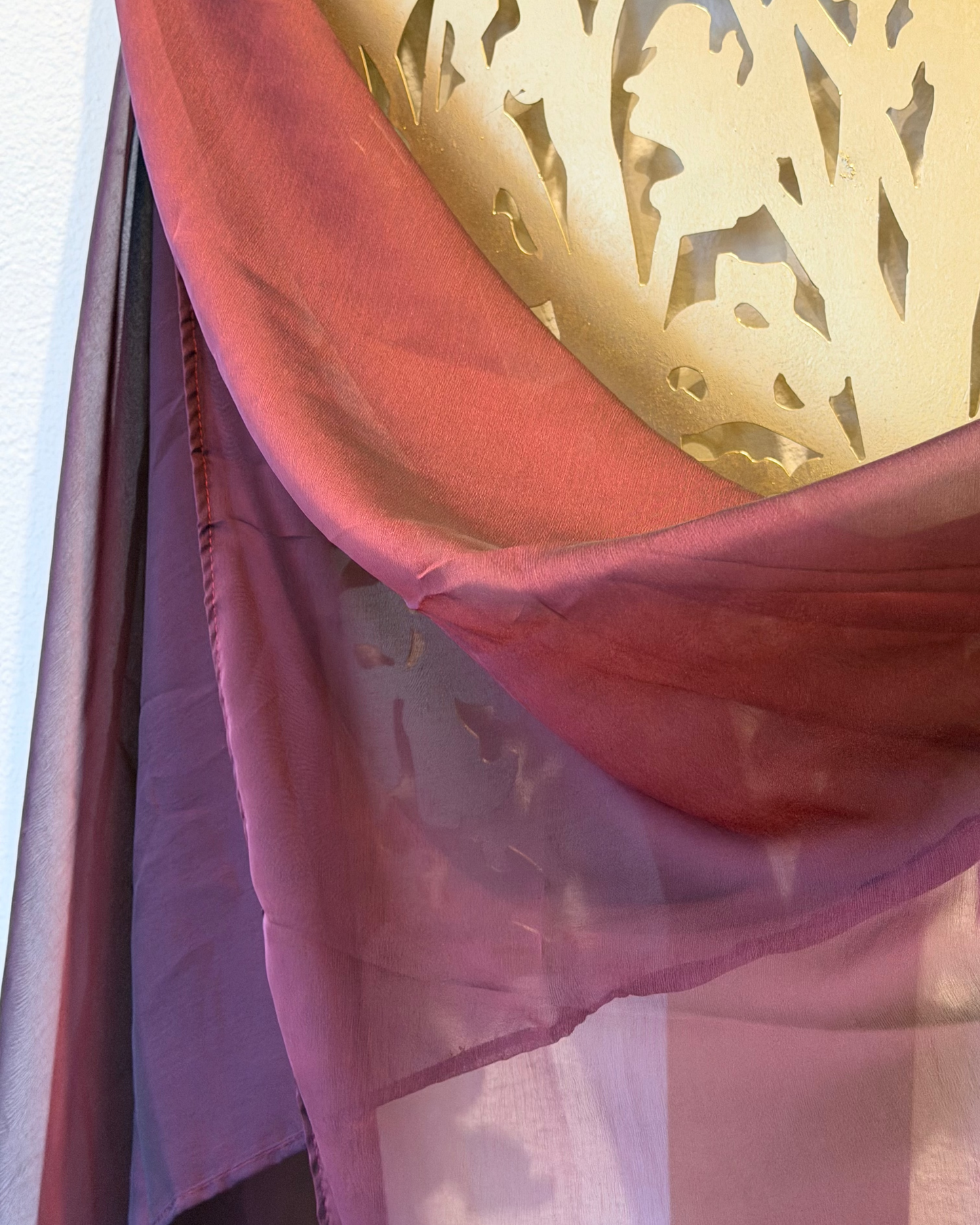 Iridescent Chiffon Hijab: Burgundy