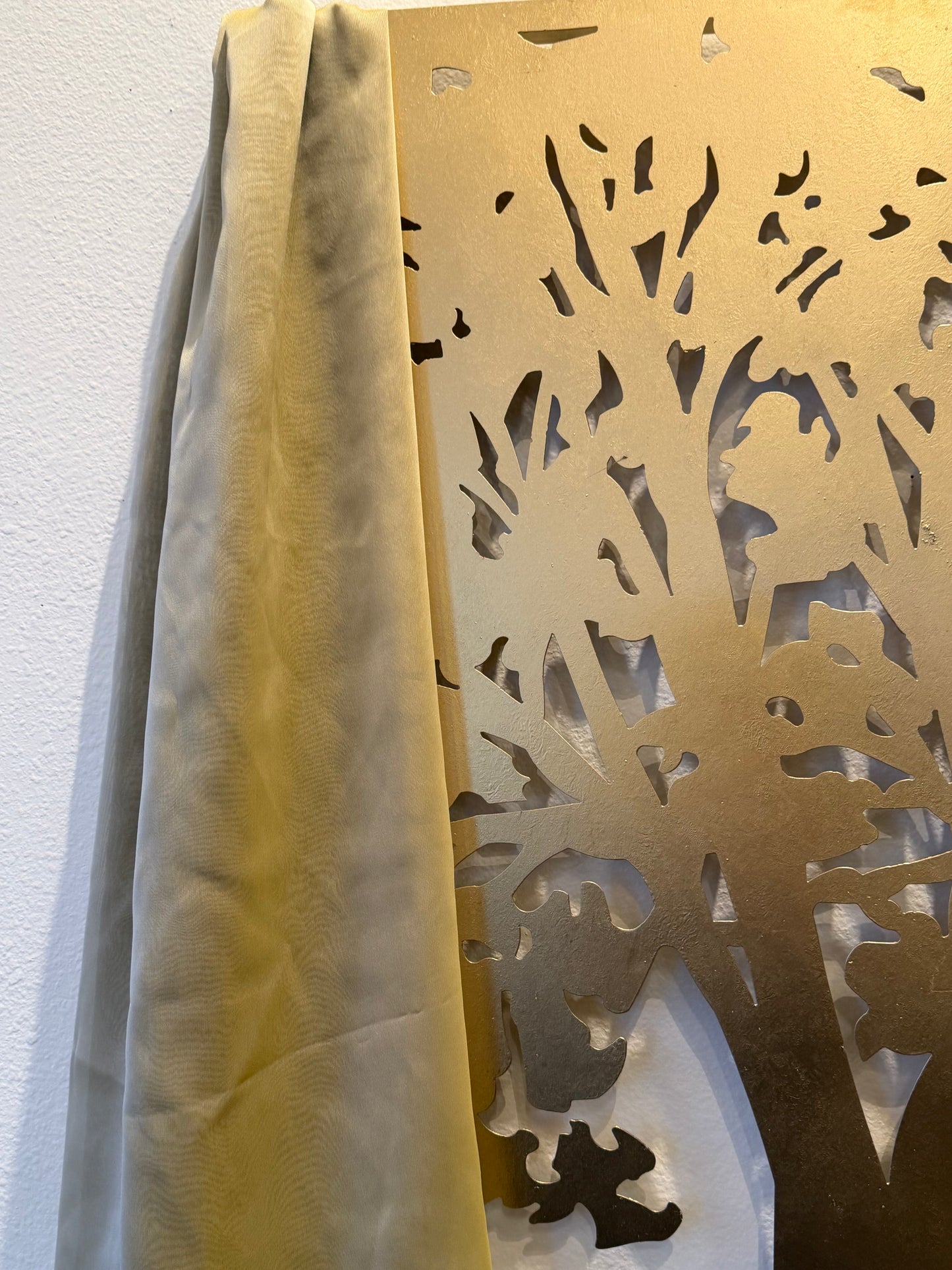 Iridescent Chiffon Hijab: Golden Mist