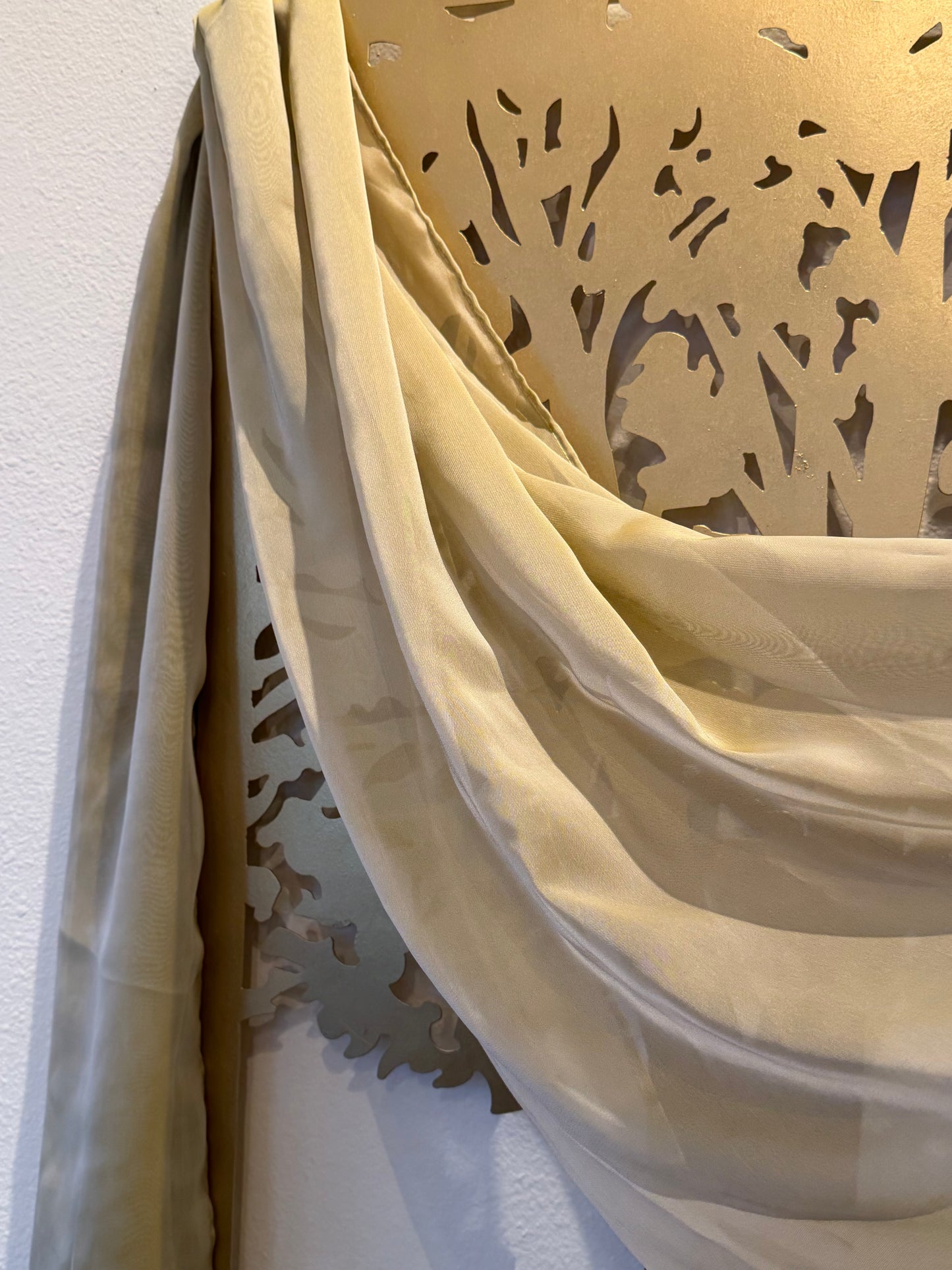 Iridescent Chiffon Hijab: Golden Mist