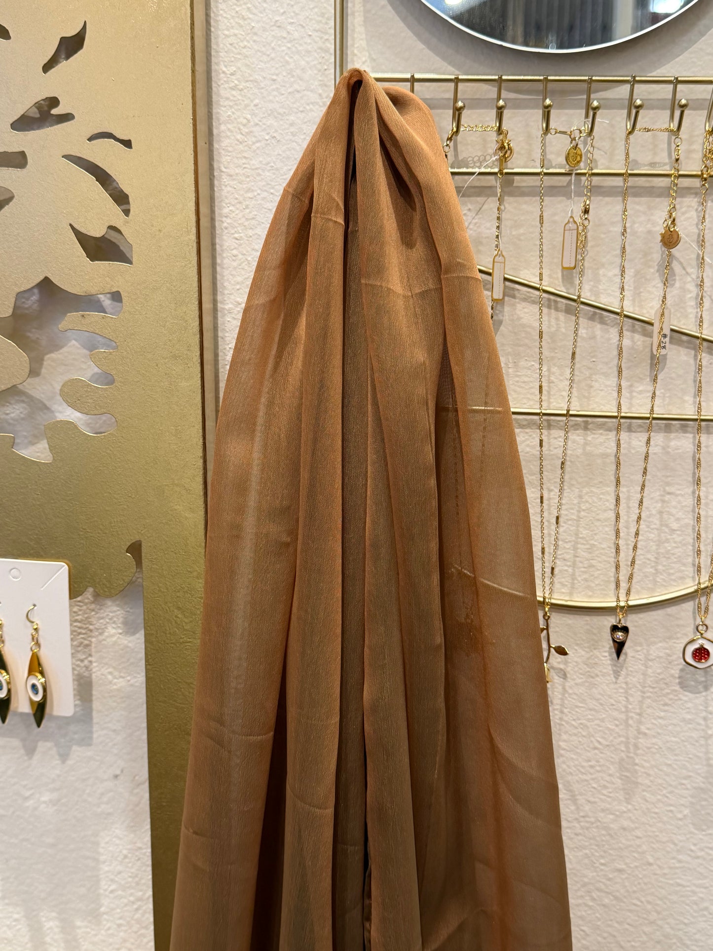Iridescent Chiffon Hijab: Butterscotch