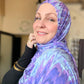Jersey Hijab: Warped Lavender Zig Zag