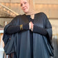 MC Satin Crinkle Bisht: Black Onyx