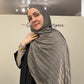 Metallic Tissue Jersey Hijab: Gilded Charcoal