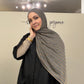 Metallic Tissue Jersey Hijab: Gilded Charcoal