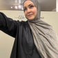 Metallic Tissue Jersey Hijab: Gilded Charcoal