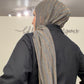 Metallic Tissue Jersey Hijab: Gilded Charcoal