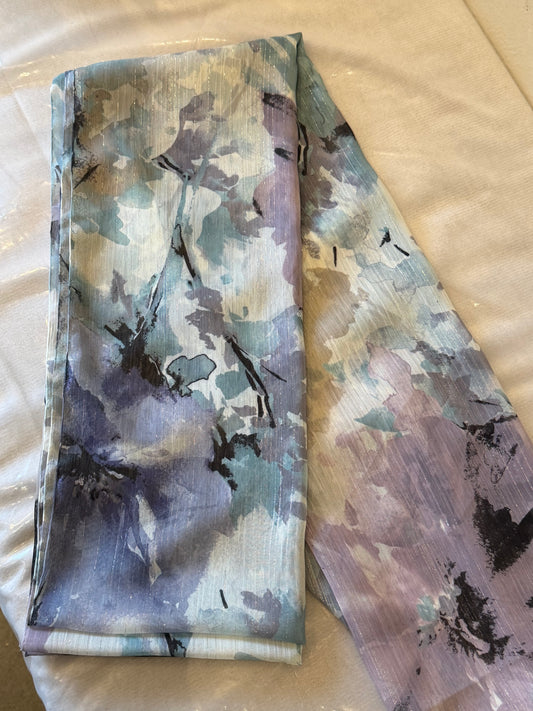 Woven Chiffon Hijab: Watercolor Silverlight