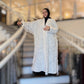 Up-cycled Nour Abaya - Ivory Heirloom Fringe