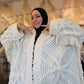 Up-cycled Nour Abaya - Ivory Heirloom Fringe
