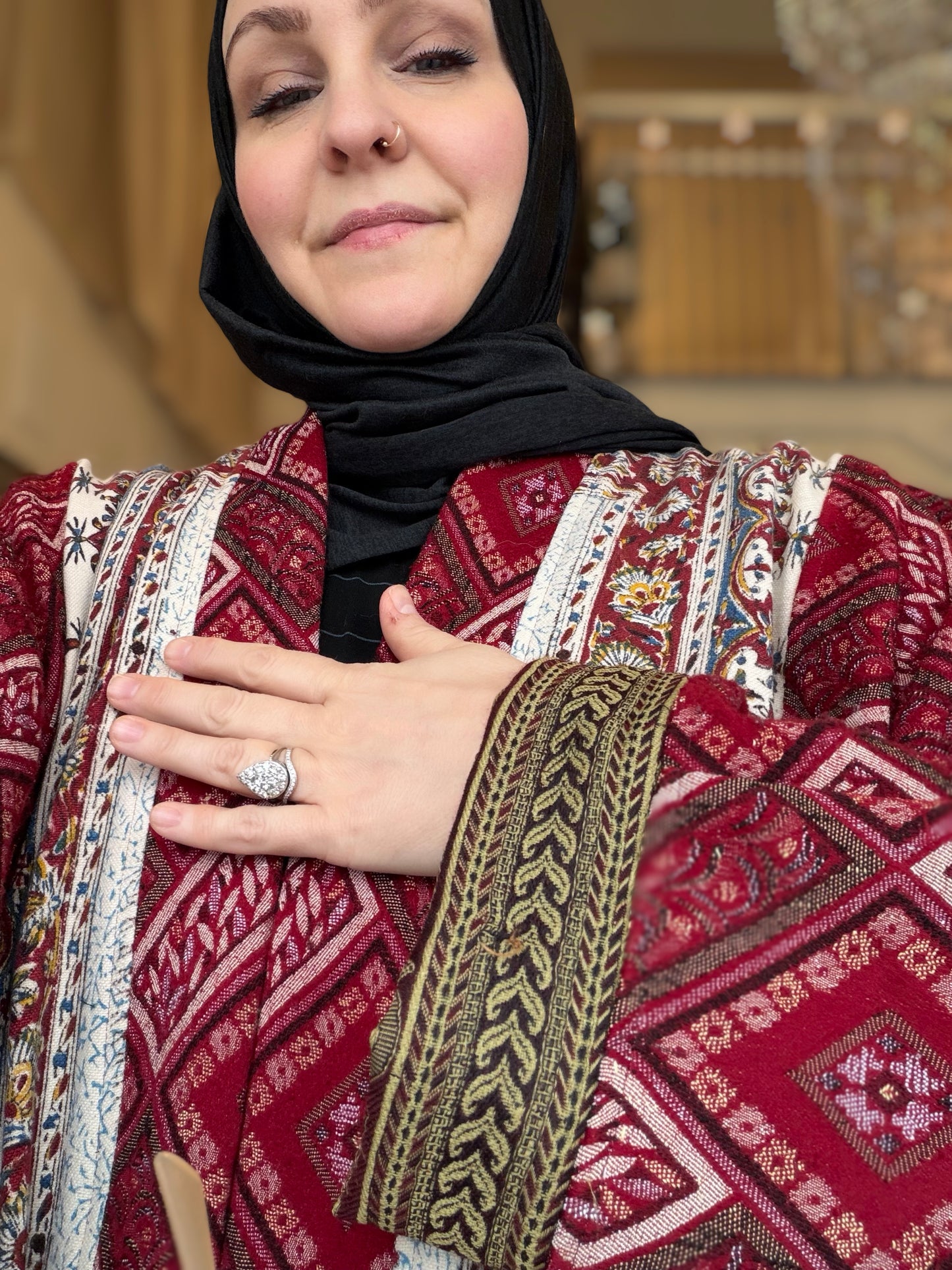 Upcycled Pocket Anorak Abaya - Silk Road Patchwork