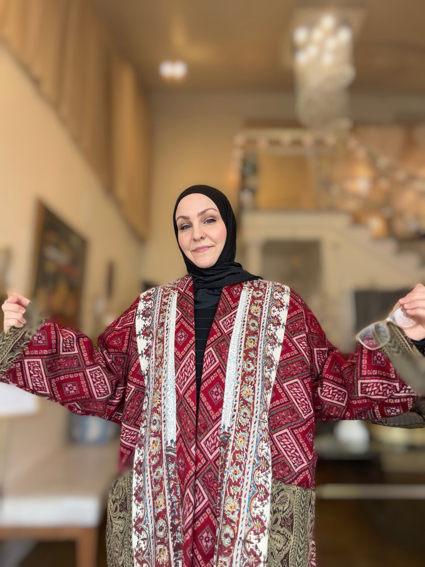 Upcycled Pocket Anorak Abaya - Silk Road Patchwork