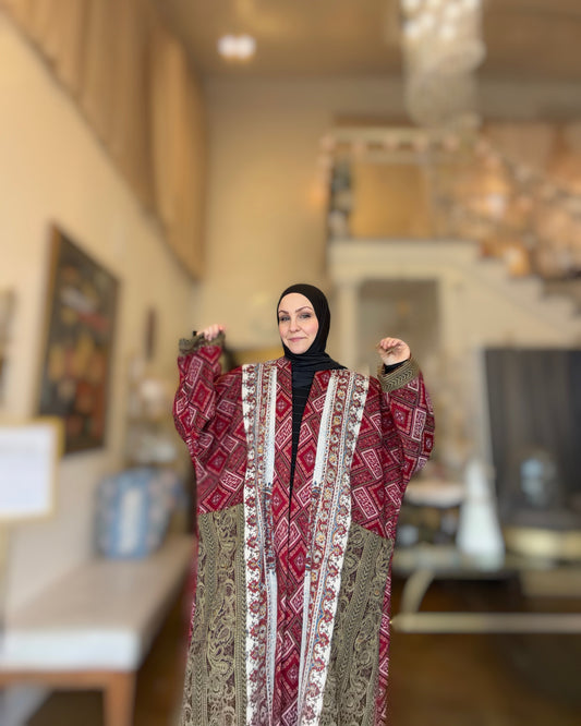 Upcycled Pocket Anorak Abaya - Silk Road Patchwork