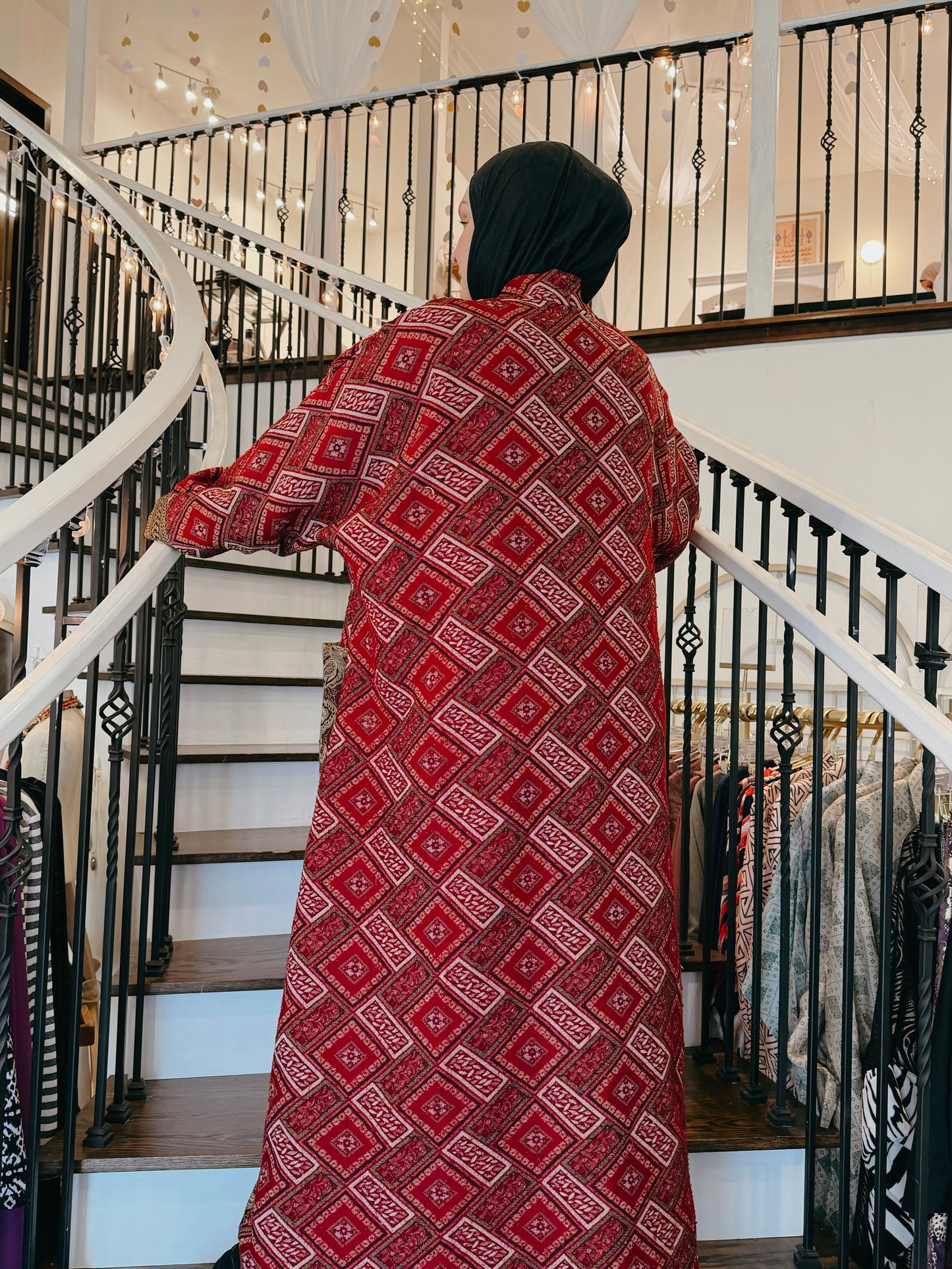 Upcycled Pocket Anorak Abaya - Silk Road Patchwork