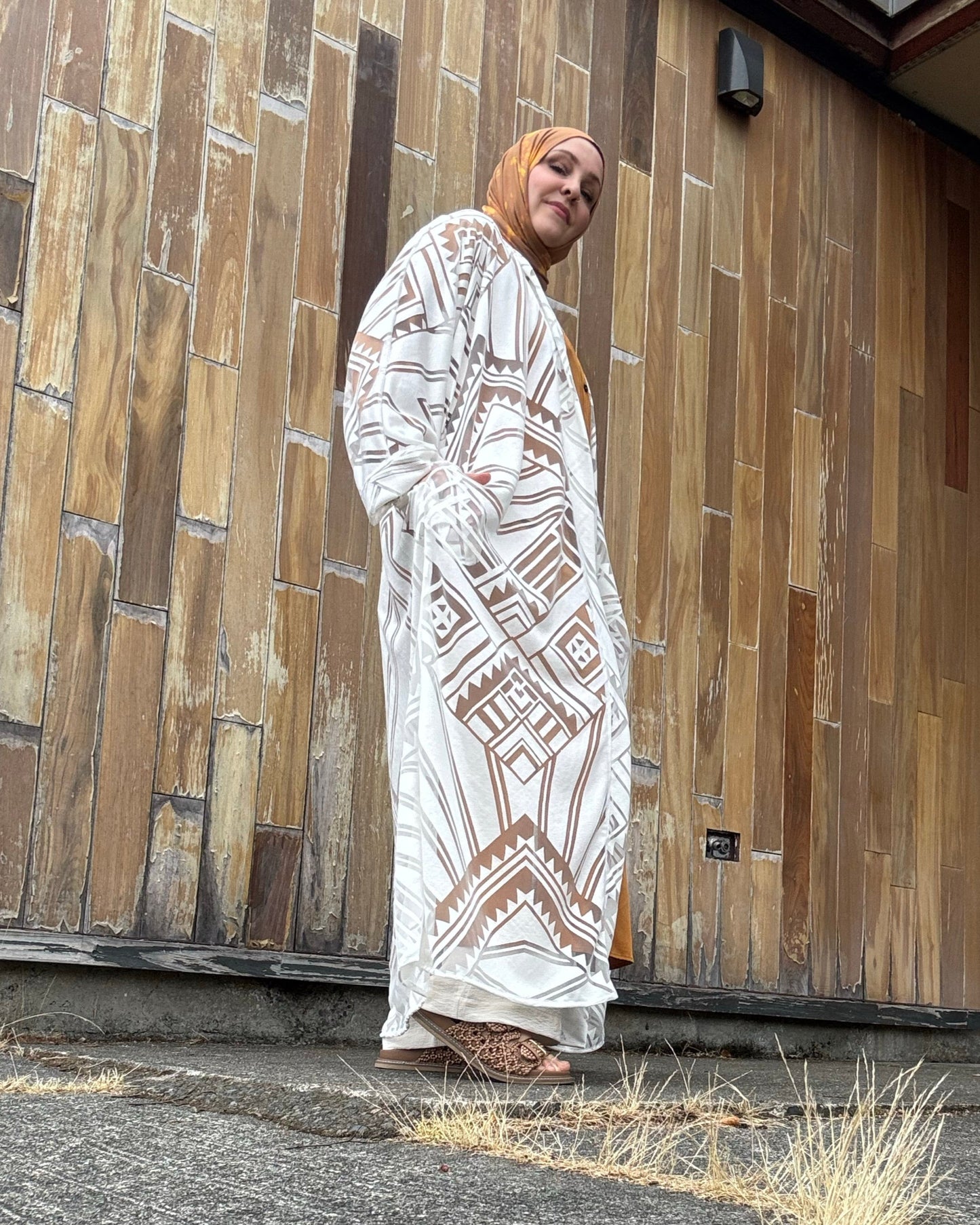 Nour Oversized Stretch Abaya - Desert Echo