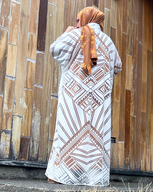 Nour Oversized Stretch Abaya - Desert Echo