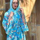 Signature MC Kimono: Sky Blue Fiery Marble