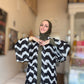 Signature MC Kimono: Statement Chevron Chiffon