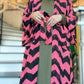 Signature MC Kimono: Pink Sherbet Zigzag