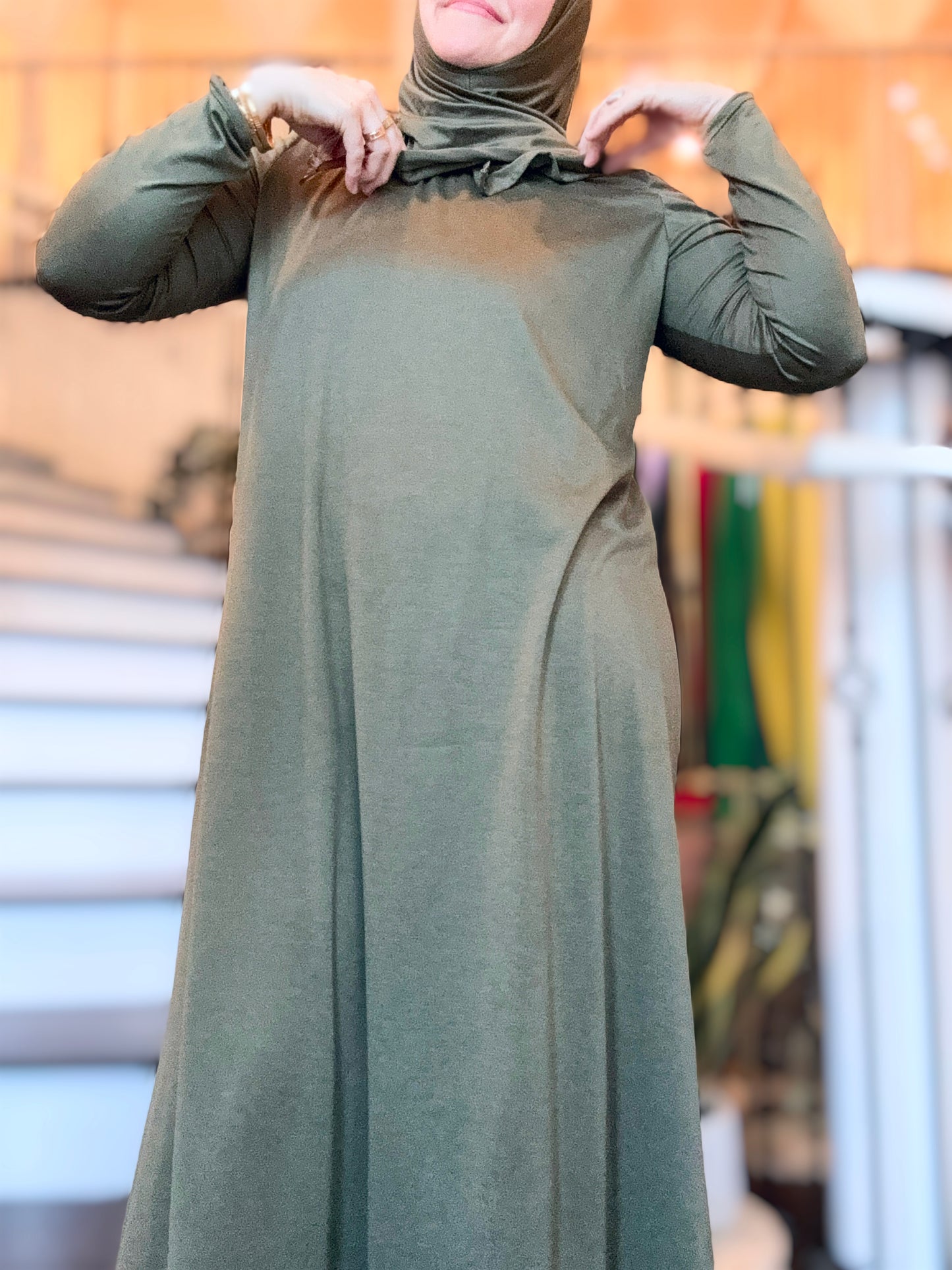 Primo Athleisure Dress - Za'atar Olive Performance Jersey