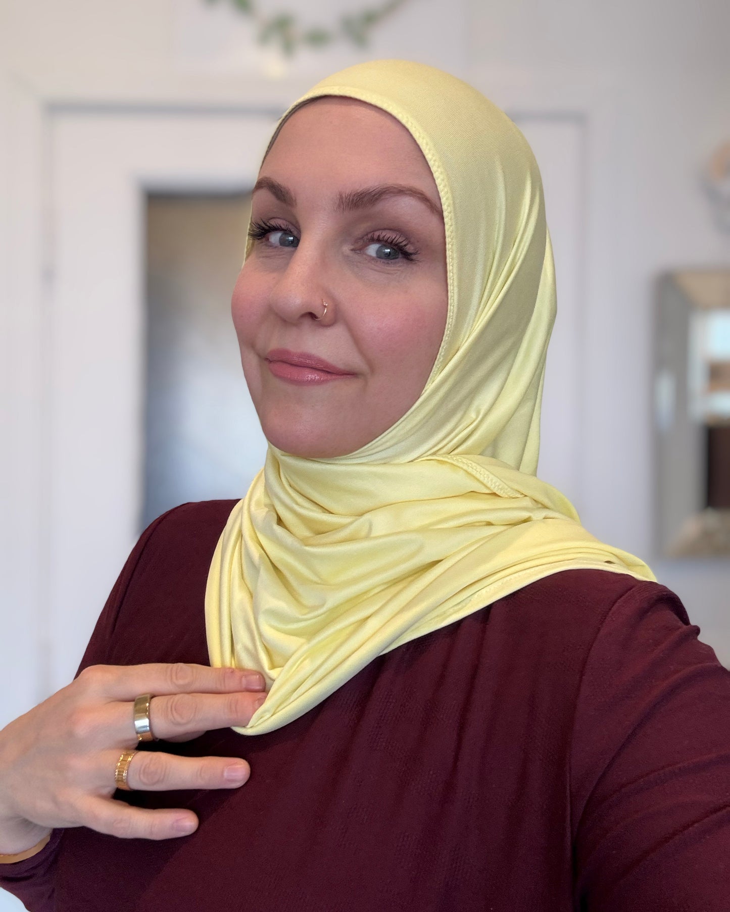 Performance Jersey Hijab: Buttercream