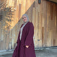 Nour Oversized Abaya - Burgundy Vino