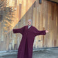 Nour Oversized Abaya - Burgundy Vino