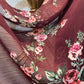Crinkle Chiffon Hijab: Halal Merlot Floral