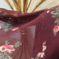 Crinkle Chiffon Hijab: Halal Merlot Floral