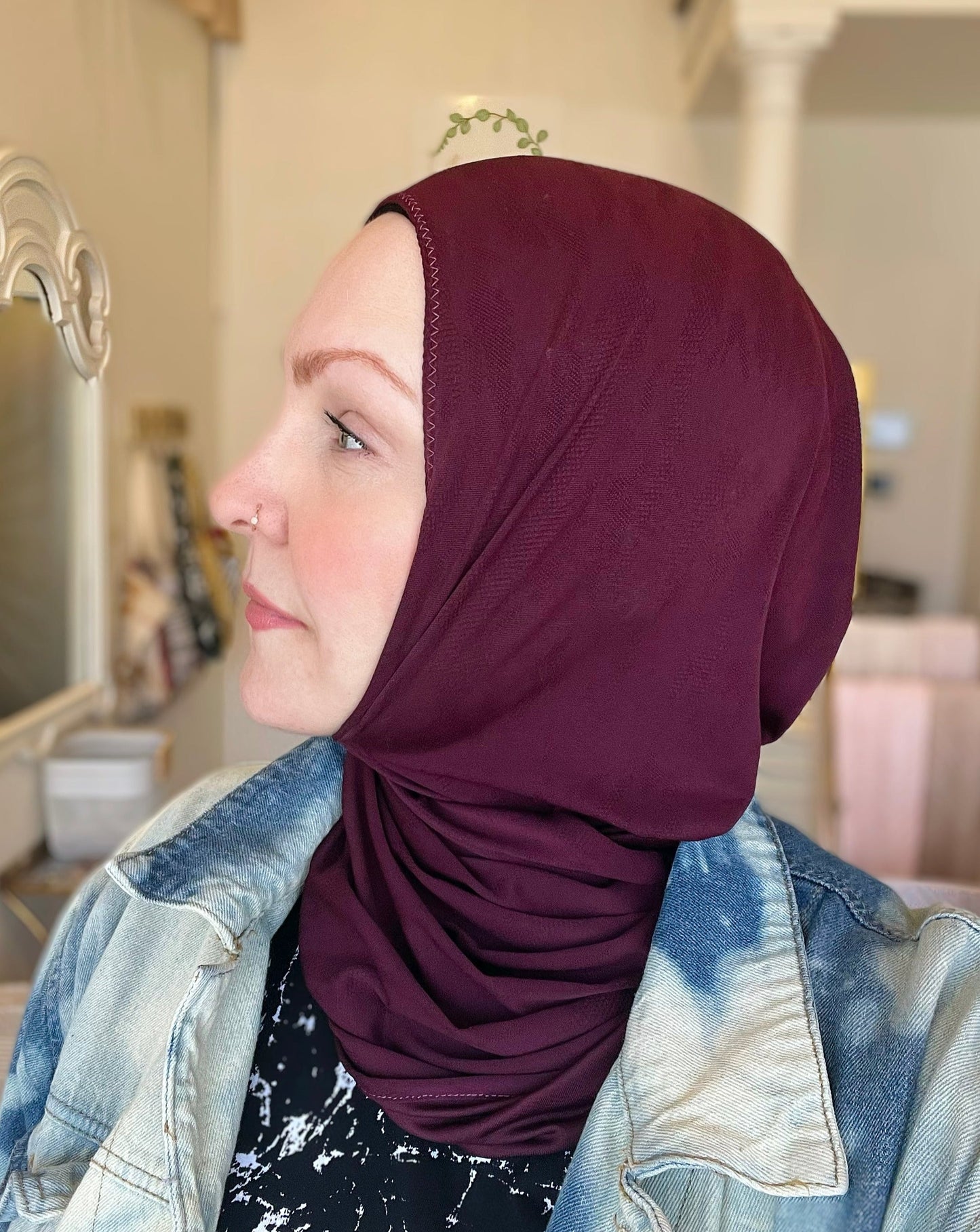Performance Burnout Jersey Hijab: Burgundy Vino