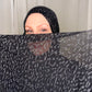 Jersey Hijab: Metallic Silver & Black Leopard