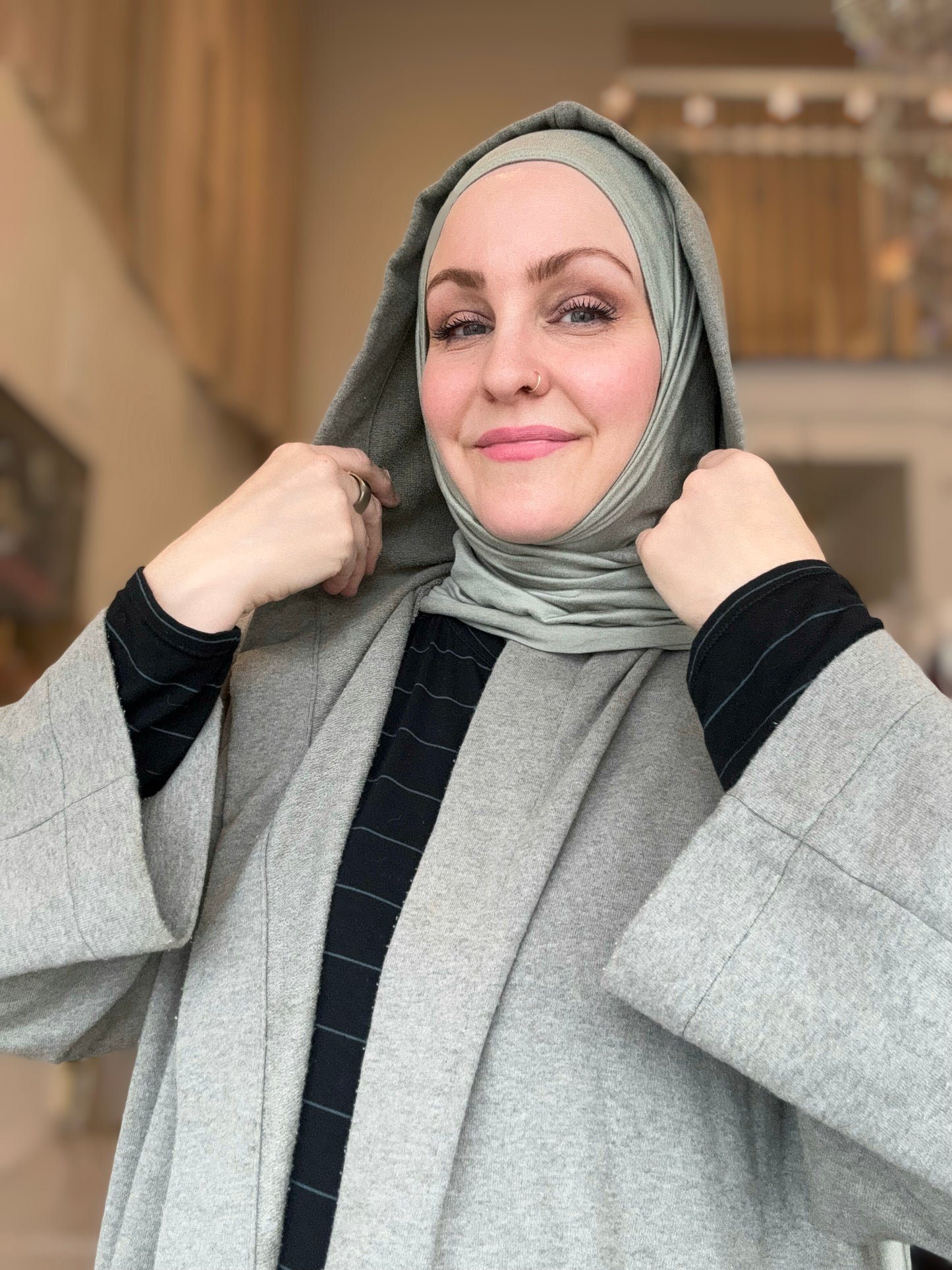 Laila Oversized Hooded Cardigan - Sage