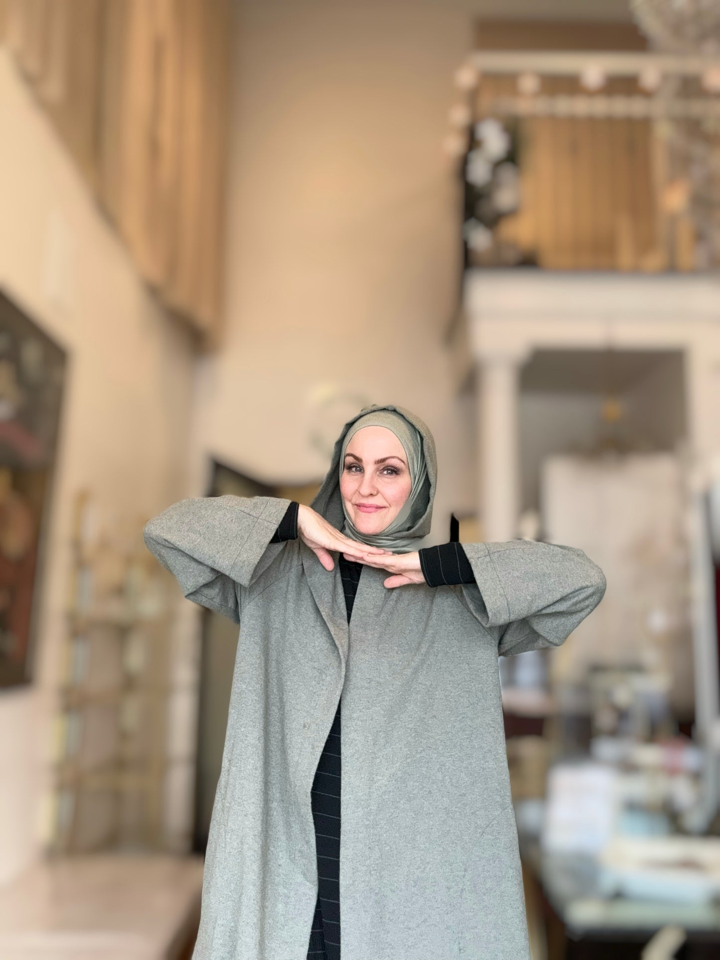 Laila Oversized Hooded Cardigan - Sage