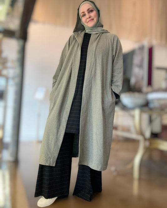 Laila Oversized Hooded Cardigan - Sage