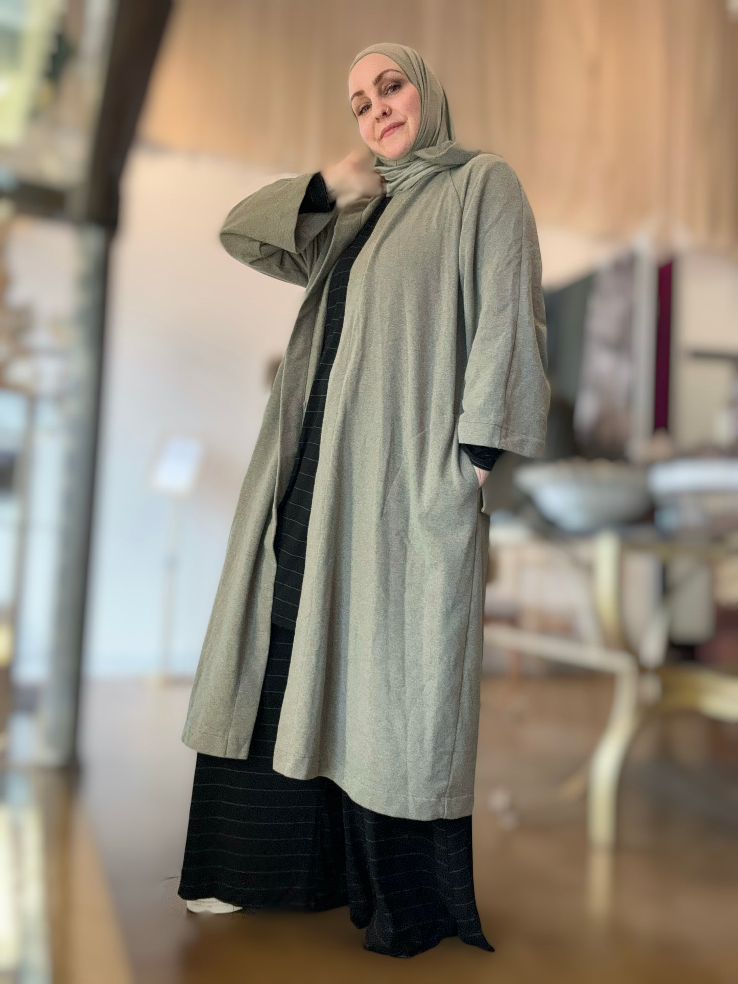 Laila Oversized Hooded Cardigan - Sage