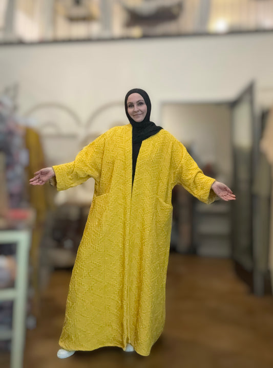 Pocket Anorak Abaya - Textured Honeycomb