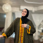 Guadalupe Sweater Knit Abaya – Mexican Gold Metallic
