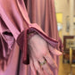 Power Silhouette Abaya - Deep Rose Ribbed Stretch Velvet