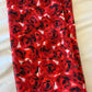 Jacquard Burnout Chiffon Hijab: Rose Imprint - Red
