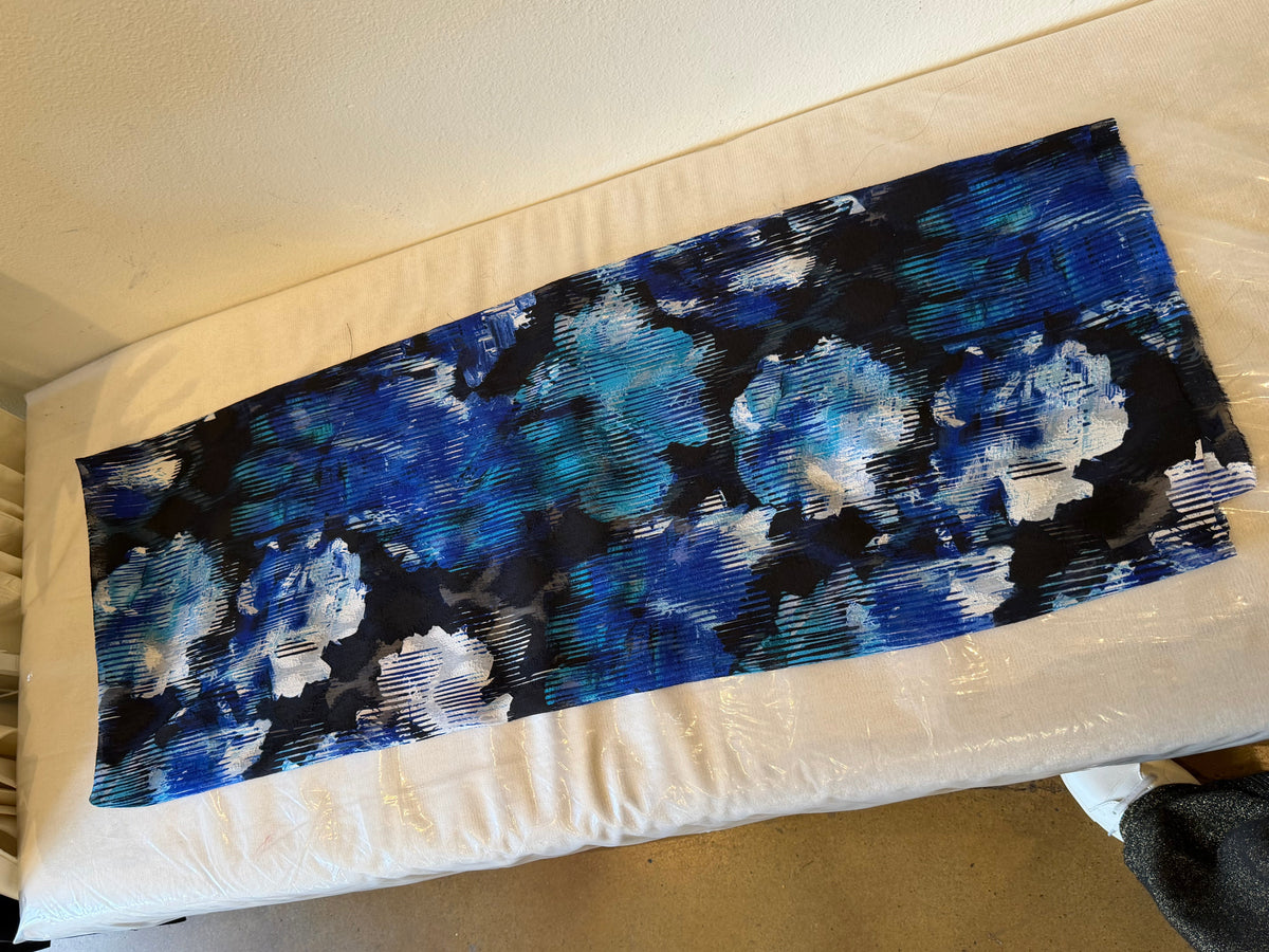 Jacquard Burnout Chiffon Hijab: Cobalt Current