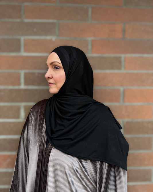 Woven Jersey Hijab: Noir Starlight