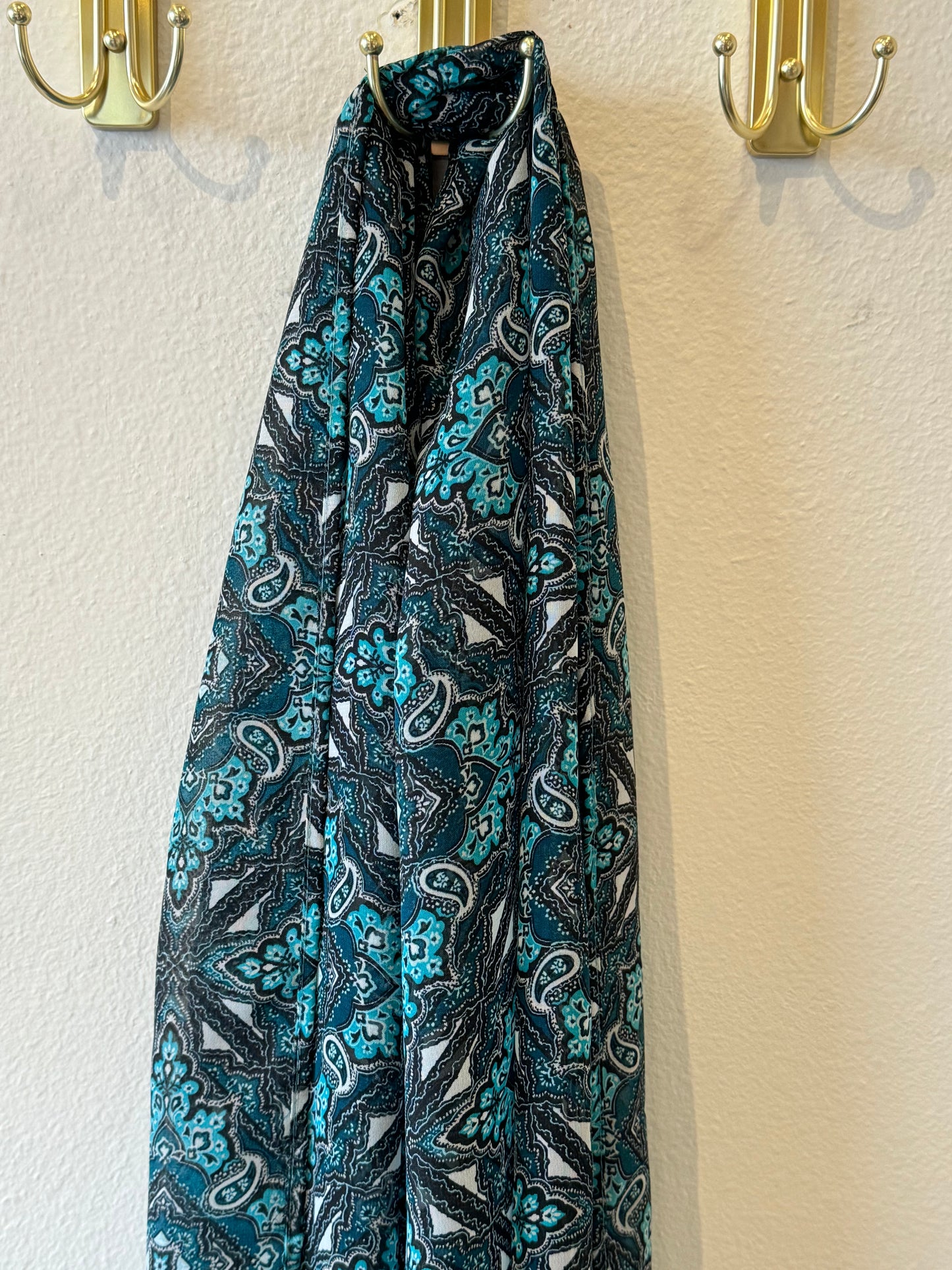 Chiffon Hijab: Mediterranean Ocean Paisley