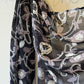 Crinkle Chiffon Hijab:  Black Bows and Cameos