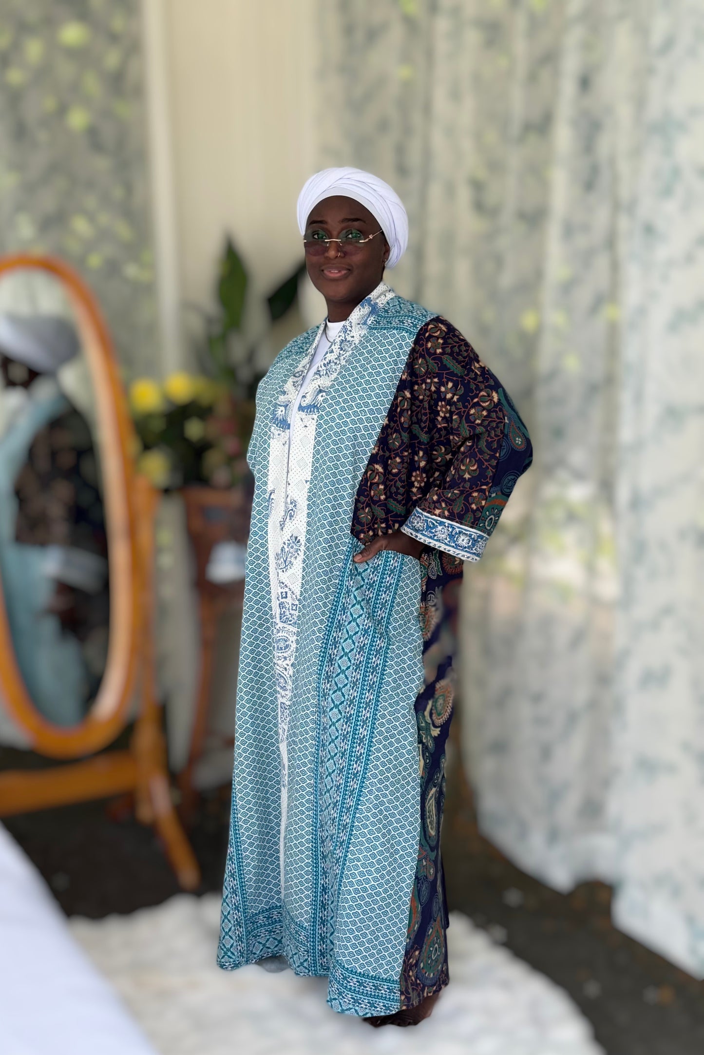 Pocket Anorak Abaya — Midnight Peacock
