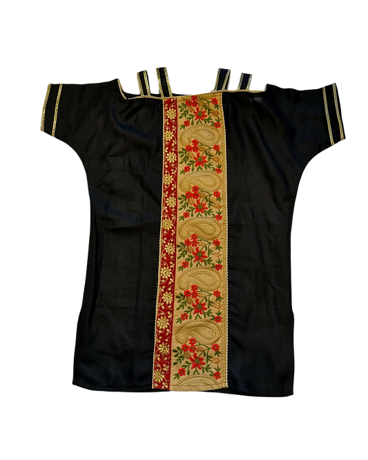 Laila Festive Eid Dress - Golden Paisley (Girls Size 6)